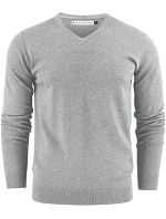 VNeck Pánský svetr s výstřihem do V grey melange model 22460895 - James Harvest VNeck Pánský svetr s výstřihem do V grey melange model 22460895 - James Harvest