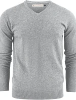 James Harvest Ashland V-Neck Pánský svetr s výstřihem do V 62.2507 grey melange