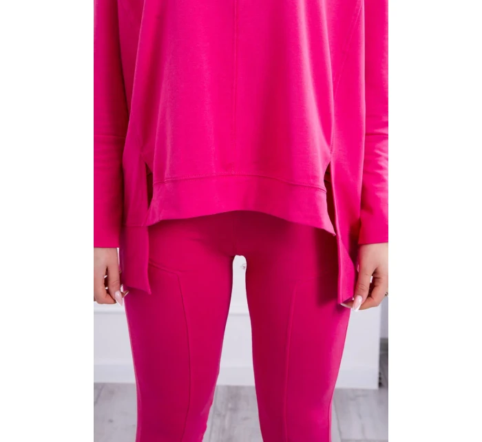 Souprava s oversize halenkou fuchsiové barvy