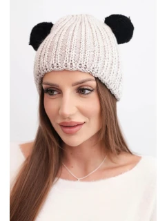 Dámská zimní čepice vlněná s bambulí model 21817797 béžová - K-Fashion