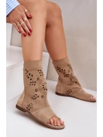 Zazoo Dámské Semišové Sandály S Na Zip Béžové model 21682066 - Boto Zazoo Dámské Semišové Sandály S Na Zip Béžové model 21682066 - Boto