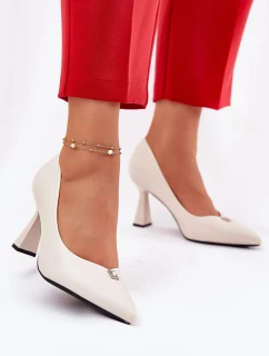 Elegantní Lodičky Na Se  Béžové model 21692763 - VINCEZA