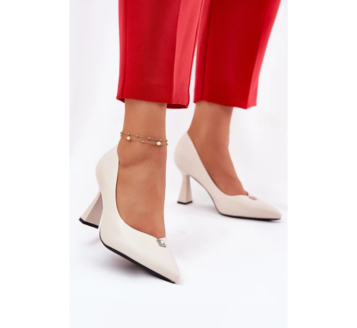 Elegantní Lodičky Na Se  Béžové model 21692763 - VINCEZA