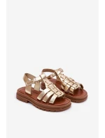 Dívčí sandály s detailem zlaté model 21700992 - Boto Dívčí sandály s detailem zlaté model 21700992 - Boto