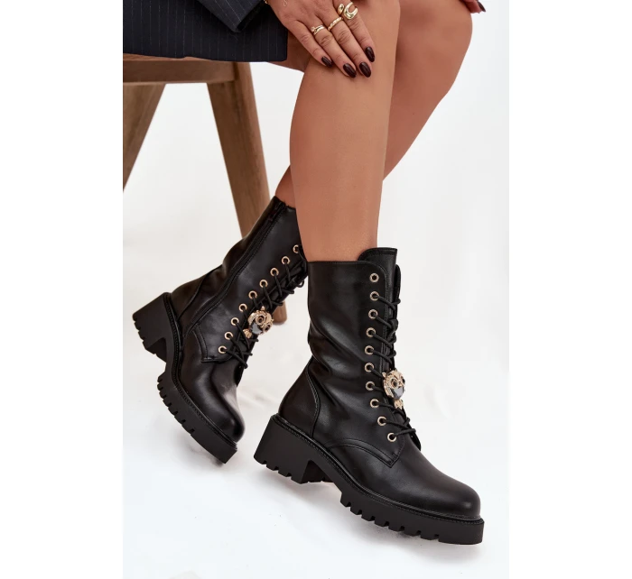 Dámské workery s ozdobou černé model 21744674 - Boto Dámské workery s ozdobou černé model 21744674 - Boto