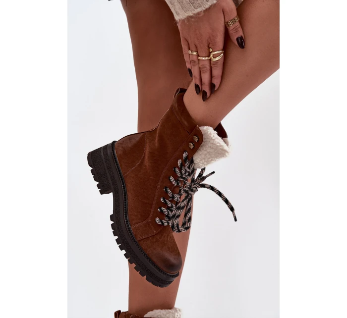 Dámské trekové boty z eko kůže Camel model 21744744 - Boto Dámské trekové boty z eko kůže Camel model 21744744 - Boto