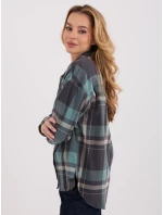 Košile D71720Z11085B šedá modrá Košile D71720Z11085B šedá modrá