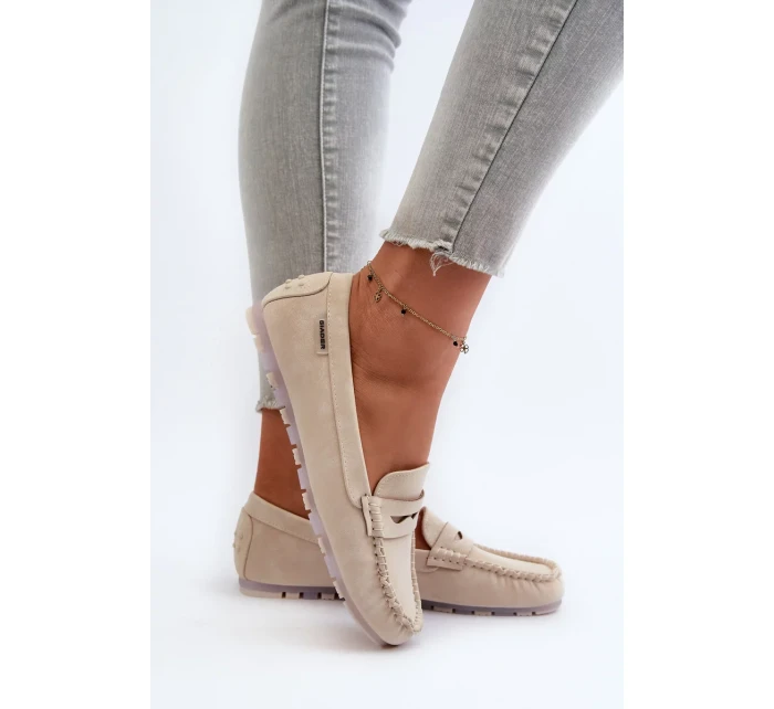 Dámské mokasíny z eko kůže světle béžová Celoria Dámské mokasíny z eko kůže světle béžová Celoria