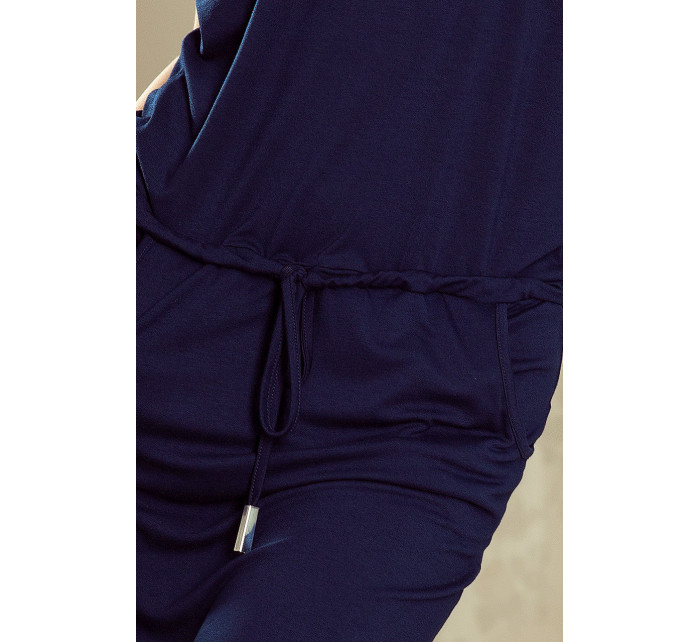 Sportovní šaty s krátkým rukávem a kapsami Numoco - tmavě modrá