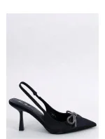 Dámské saténové lodičky s otevřenou patou Černá Mix model 19648858 - Inello