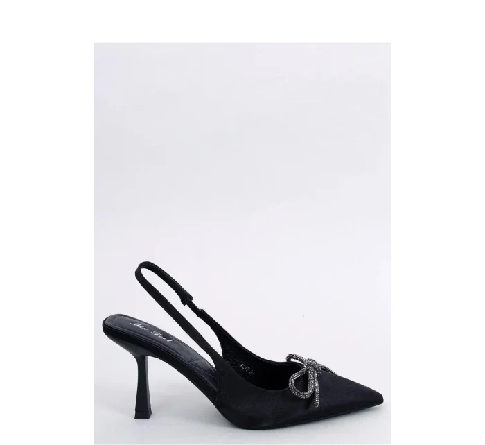 Dámské saténové lodičky s otevřenou patou Černá Mix model 19648858 - Inello