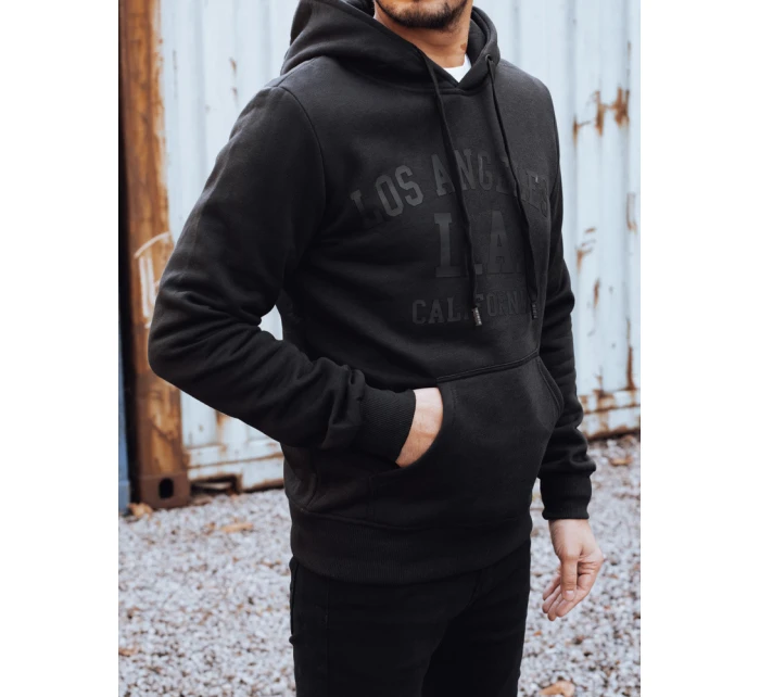 Pánská zateplená mikina s kapucí černá FashionStreet BX5918 Pánská zateplená mikina s kapucí černá FashionStreet BX5918