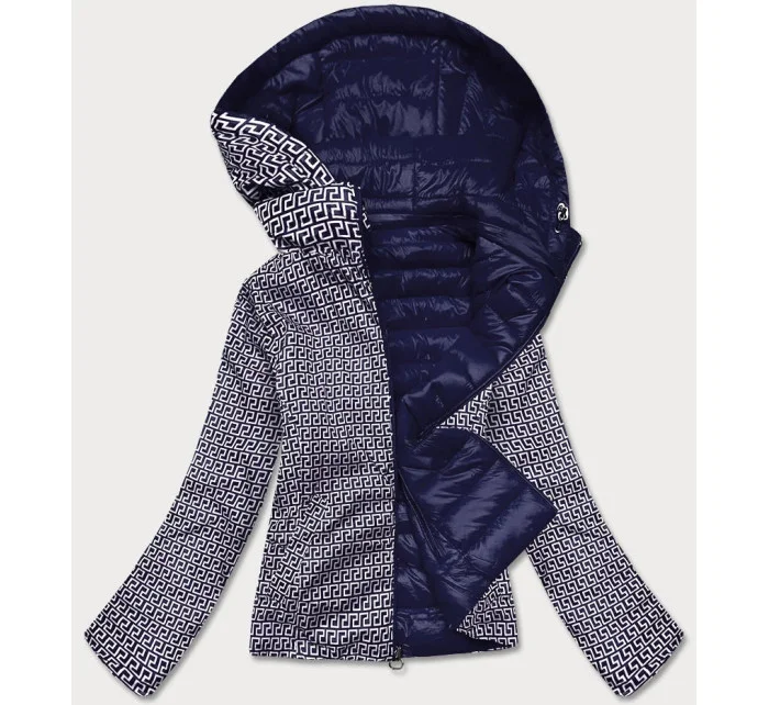 Tmavě modrá oboustranná dámská prošívaná bunda (B9775-3)