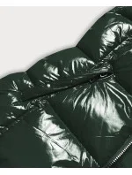 Zelená lakovaná dámská vesta s kožešinou (DK027-38) Zelená lakovaná dámská vesta s kožešinou (DK027-38)