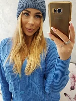 K204 džínová fleecová čepice s kšiltem