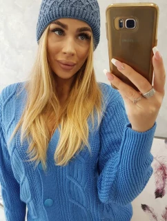 K204 džínová fleecová čepice s kšiltem