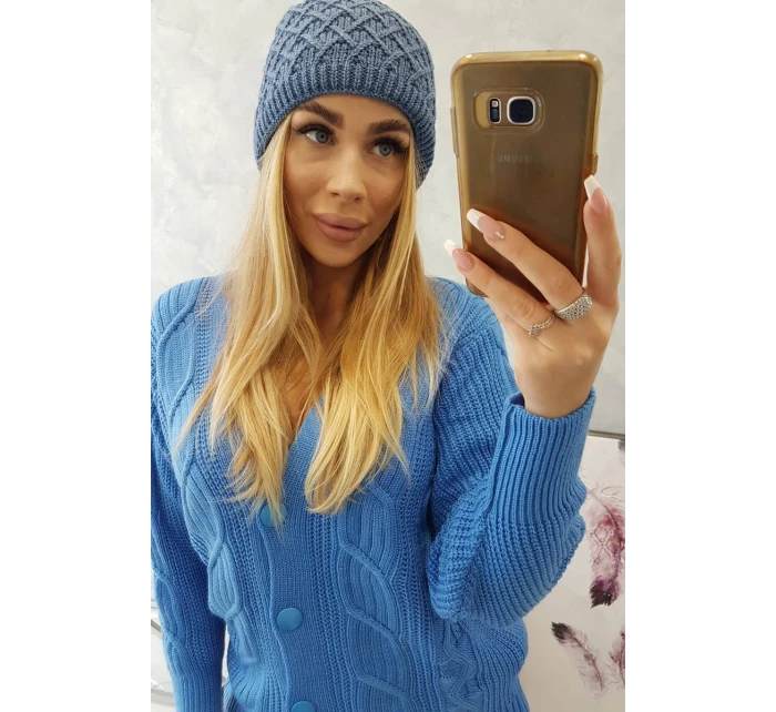 K204 džínová fleecová čepice s kšiltem K204 džínová fleecová čepice s kšiltem