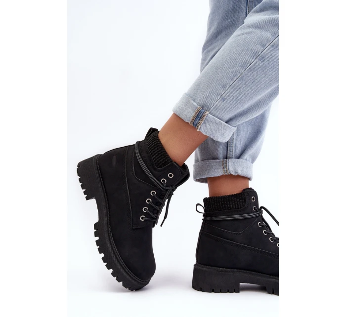 Dámské zateplené kotníkové boty černé Cross Jeans MM2R4012C