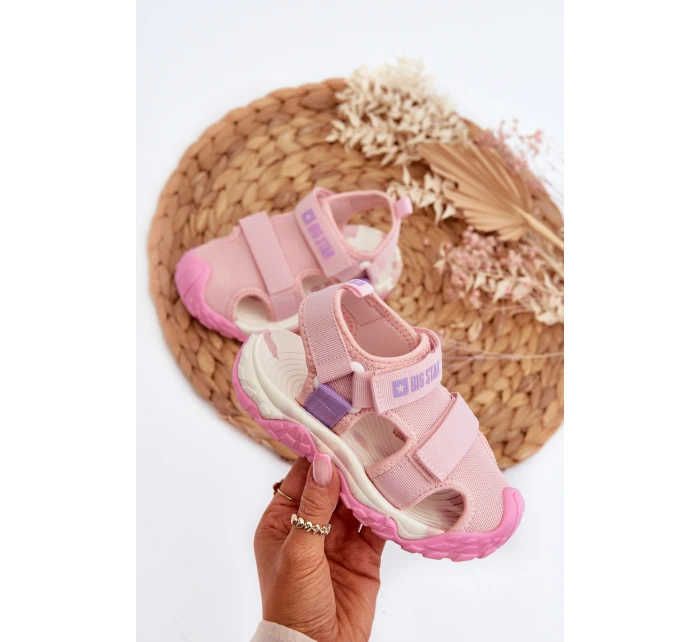 Dětské sandály na suchý zip Big Star model 21651441 Růžové - Big Star Shoes Dětské sandály na suchý zip Big Star model 21651441 Růžové - Big Star Shoes