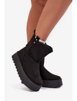 Dámské Sněhule Na Platformě S Kožíškem Černé Evelira Dámské Sněhule Na Platformě S Kožíškem Černé Evelira