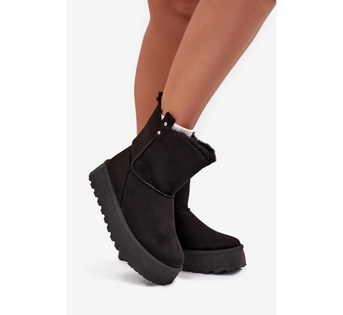 Dámské Sněhule Na Platformě S Kožíškem Černé Evelira Dámské Sněhule Na Platformě S Kožíškem Černé Evelira