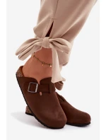 Dámské žabky Chodaki s přezkou Čokoládové Delirisse Dámské žabky Chodaki s přezkou Čokoládové Delirisse