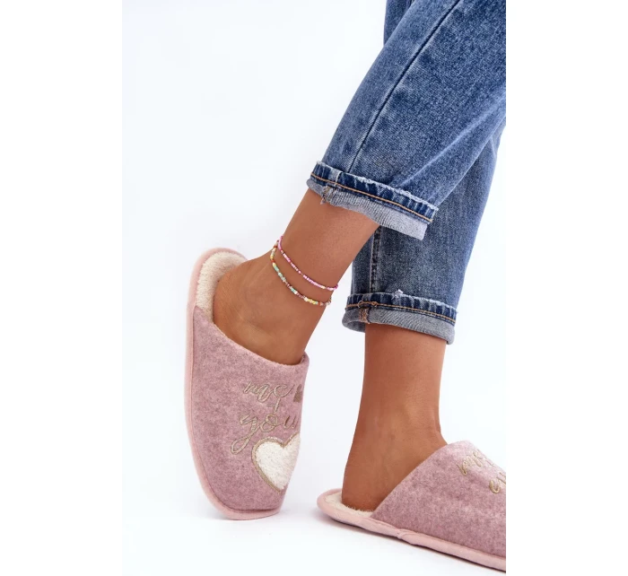 Dámské klasické zateplené pantofle Pink Mabira Dámské klasické zateplené pantofle Pink Mabira