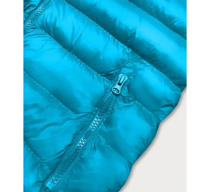 Dámská krátká prošívaná vesta 23077-243 Světle modrá - J.STYLE