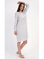 Dámská noční košile s dlouhým rukávem model 22405142 - Vienetta Dámská noční košile s dlouhým rukávem model 22405142 - Vienetta