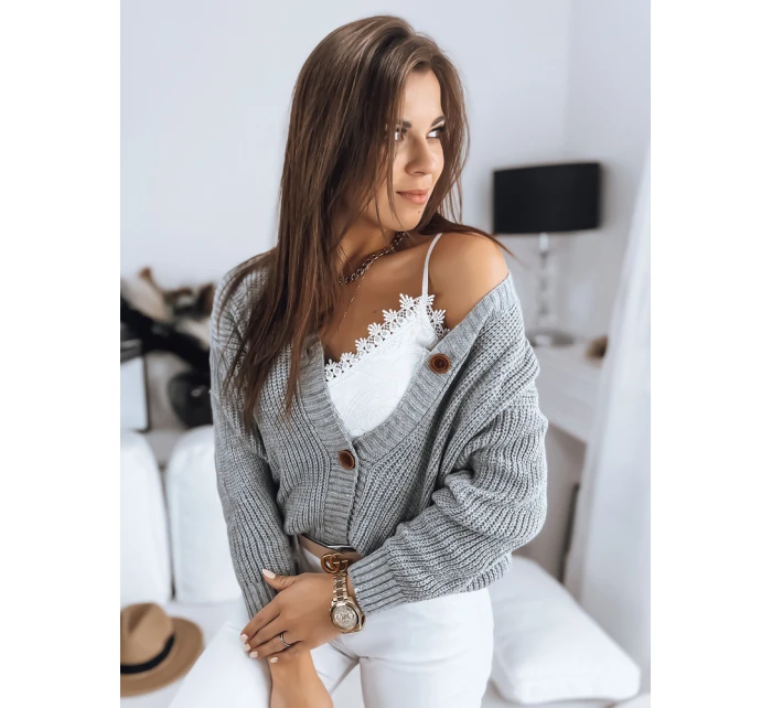 Dámský svetr MINSTRAL světle šedý FashionStreet MY1611