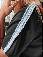 Dámská bavlněná souprava oversize SPORT LIKE černá FashionStreet AY1146 Dámská bavlněná souprava oversize SPORT LIKE černá FashionStreet AY1146