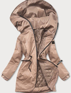 Béžová dámská bunda s kapucí (B8105-46)