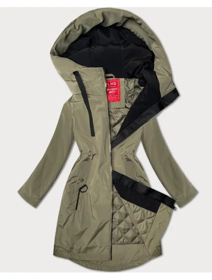 zateplená dámská bunda v olivové barvě s kapucí model 20911336 - LHD