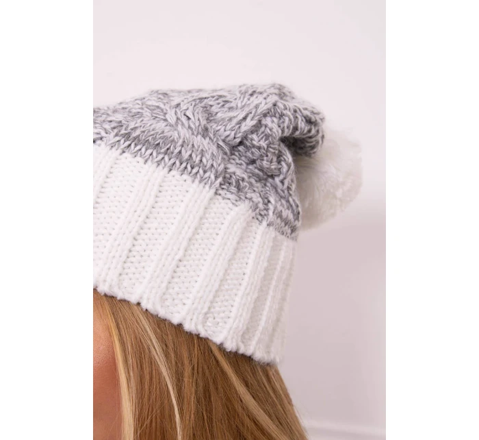 Paris fleecová čepice K213 bílá+šedá Paris fleecová čepice K213 bílá+šedá