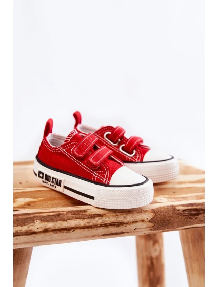 Dětské látkové tenisky se suchým zipem BIG STAR model 21594932 Červená - Big Star Shoes