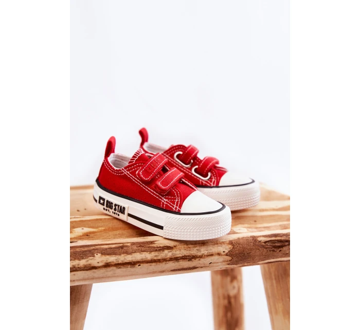 Dětské látkové tenisky se suchým zipem BIG STAR KK374076 Červená Dětské látkové tenisky se suchým zipem BIG STAR KK374076 Červená