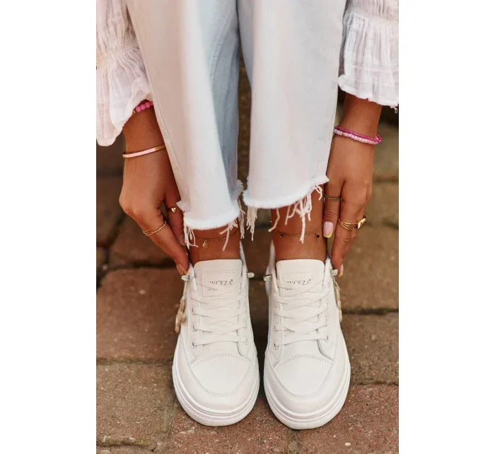Dámské tenisky Sportovní obuv na platformě s ozdobou, bílá Vinceza Dámské tenisky Sportovní obuv na platformě s ozdobou, bílá Vinceza