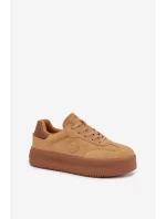 Dámské tenisky na platformě Big Star – camel Dámské tenisky na platformě Big Star – camel