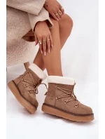 Dámské sněhule na platformě se šněrováním – světle hnědé Roselya Dámské sněhule na platformě se šněrováním – světle hnědé Roselya