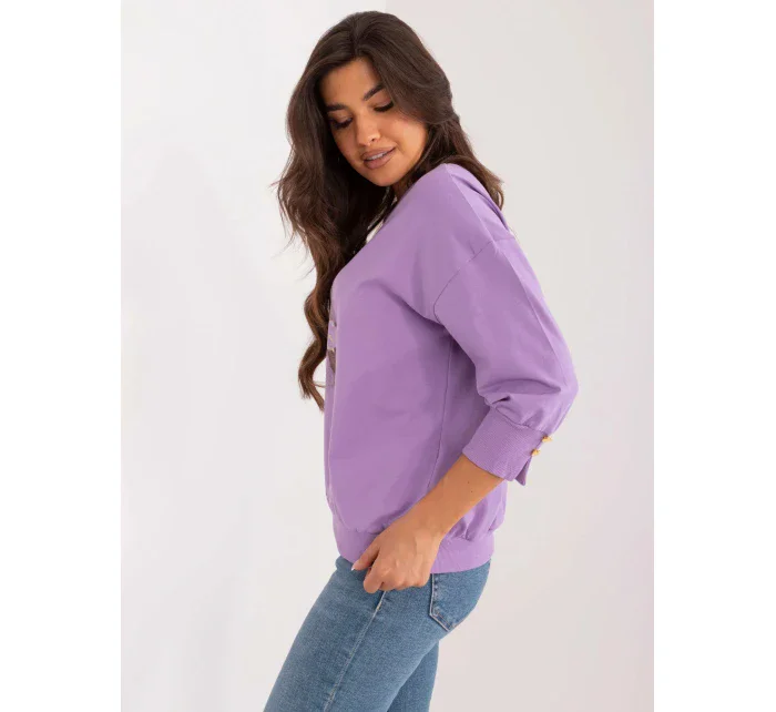 Dámská halenka RV BZ 9573.68 Světle fialová se zlatou - FPrice Dámská halenka RV BZ 9573.68 Světle fialová se zlatou - FPrice