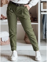 Dámské chinos kalhoty s páskem MODELA khaki FashionStreet UY2572