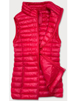 Tmavě červená krátká dámská prošívaná vesta (5M702-277)