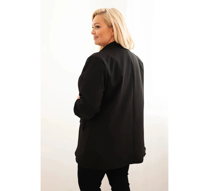 Dámská elegantní plus size sako černá