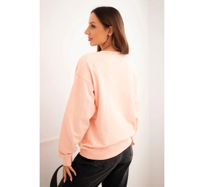 Dámská mikina z pružného bavlněného materiálu s kulatým výstřihem bílá