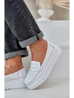 Dámské Kožené Mokasíny Na Platformě A Klínu Bílé model 21685441 - EVENTO