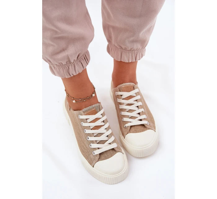 Dámské Textilní Tenisky Big Star RR274795 Béžové Dámské Textilní Tenisky Big Star RR274795 Béžové