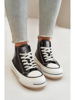 Zateplené Dámské Tenisky Na Platformě Eko Kůže Big Star Černé