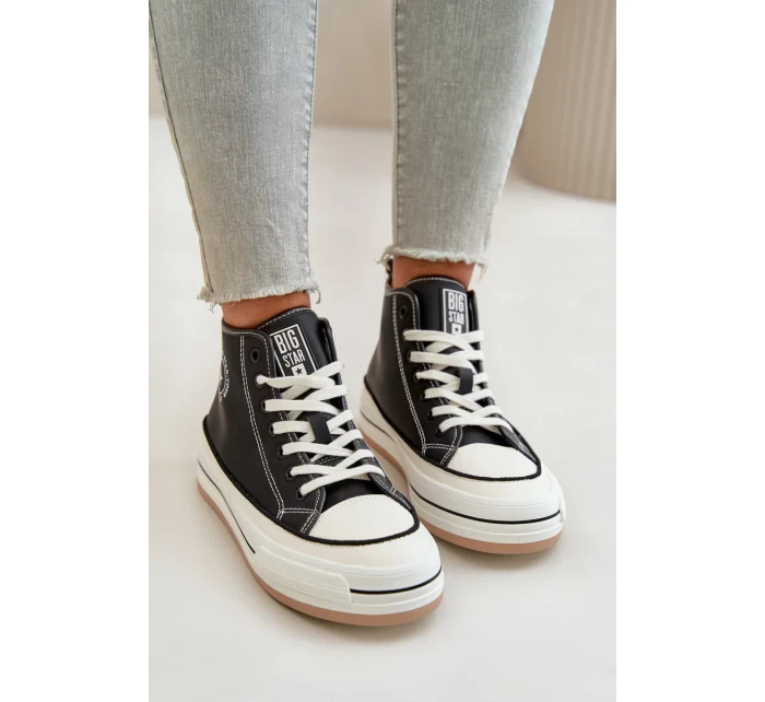 Zateplené Dámské Tenisky Na Platformě Eko Kůže Big Star Černé