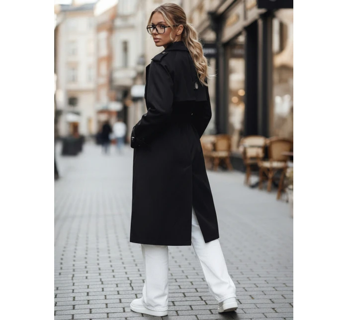 FashionStreet černý dvouřadový trenčkot TY5354