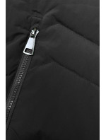 Černá dámská zimní bunda s kožešinovou podšívkou (LHD-23023)